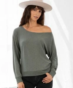 LOVESTITCH Athleisure French Terry Dolman Sleeve Pullover Top