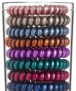 Girly Spiral Hair Ties - Metallic Sparkle