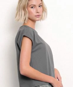 Fabina RESORT APPAREL BRUSHED ORGANIC HEMP Loose Fit Crop Top