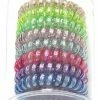 Girly Spiral Hair Ties Metallic Pastel