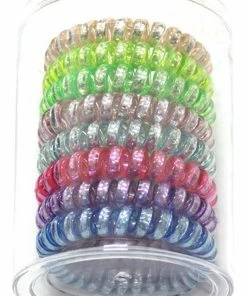 Girly Spiral Hair Ties Metallic Pastel