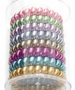 Girly Spiral Hair Ties - Metallic Colors