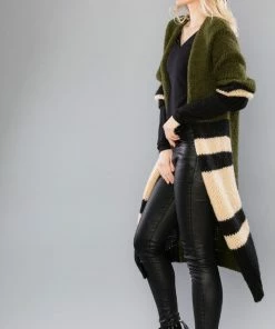 JTW EMMA STRIPED SWEATER CARDIGAN Sweaters & Sweatshirts