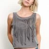 Fabina PRE WASHED Recycled Cotton Fringe Graphic T