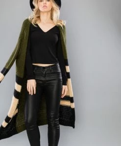 JTW EMMA STRIPED SWEATER CARDIGAN Sweaters & Sweatshirts