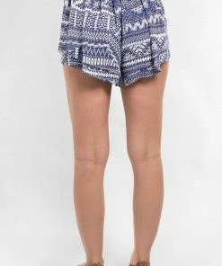 LOVESTITCH Boho Diamond Geometric Smocked Waist Short