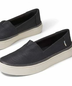 TOMS Black Textured Woven Women's Parker Slip-Ons 10 TOMS Black Textured Woven Women's Parker Slip-Ons