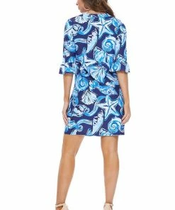 Aryeh Nicole Ruffle Sleeve In Navy Shell Skirts & Dresses