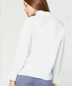 XCVI Lettuce Edge Blouse - White