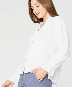 XCVI Lettuce Edge Blouse - White