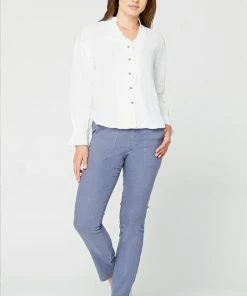 XCVI Lettuce Edge Blouse - White