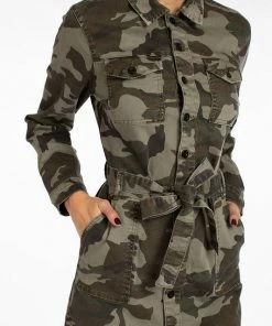 KanCan Skirts & Dresses Camo Cargo Shirt Dress