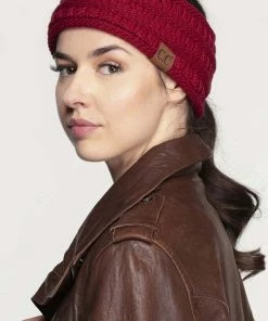 C.C. HATS Solid Ribbed Ponytail Headband