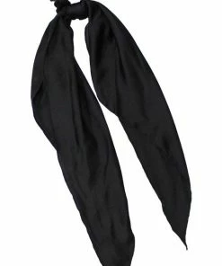 Girly GAME DAY Black Scrunchie With Silk Scarf