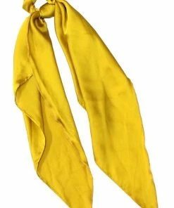 Girly Mustard Scrunchie With Silk Scarf