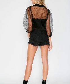 Vine & Love Sheer Organza Dotted Blouse HOLIDAY APPAREL