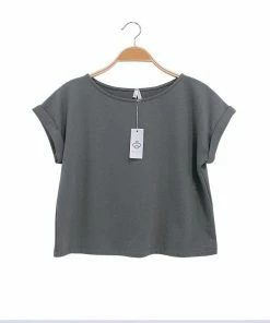Fabina RESORT APPAREL BRUSHED ORGANIC HEMP Loose Fit Crop Top