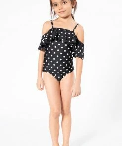 Maria West Swimwear Girls Polka-Dotted Ruffle One Piece KIDS
