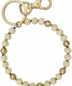 The Market Place KEY RINGS BIG O WOODEN & GLASS BEAD O BANGLE