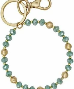 The Market Place KEY RINGS BIG O SATIN METAL & GLASS BEAD O BANGLE