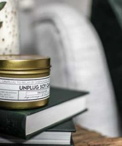 Unplug Soy Candles Gold Tin Candle - Sea Salt Unplugged Soy Candles