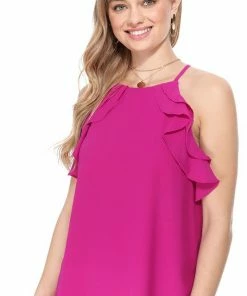 Aryeh Sharon Ruffle Tank Top Tops