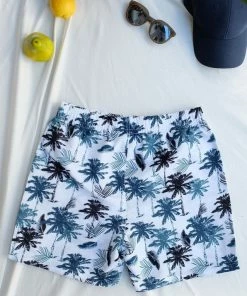 Maria West Swimwear White Palms Swim Shorts