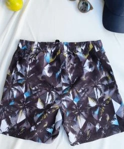 Maria West Swimwear Black Palms Swim Shorts