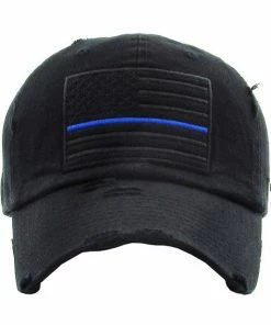 KBETHOS Thin Blue Line American Flag Baseball Cap
