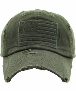 KBETHOS Distressed American Flag Baseball Cap RESORT APPAREL