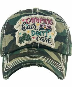 KBETHOS RESORT APPAREL Distressed Camping Hair Baseball Cap