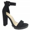 Wild Diva Lounge Black Suede Platform Strappy Heels RESORT APPAREL
