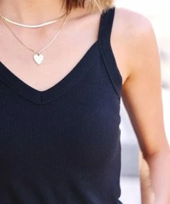 LOVESTITCH RESORT APPAREL Bamboo Micro Rib Chunky Strap Tank Top