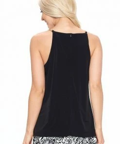 Aryeh Chain Link Black Top Tops