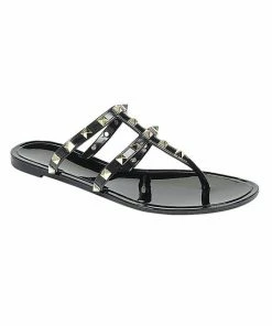 Forever Open Toe Studded Jelly Slides