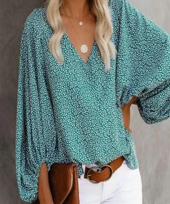 Cezele Tops Floral Print Blouse