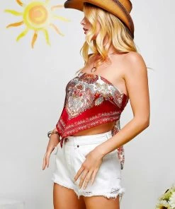 Sweet Generis GAME DAY Satin Bandana Tube Top