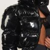 The Market Place HOLIDAY APPAREL Shiny Puffer Crop Jacket