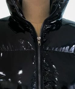 The Market Place HOLIDAY APPAREL Shiny Puffer Crop Jacket