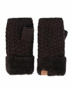 C.C. C.C Smocking Stitch Pattern Fingerless Gloves