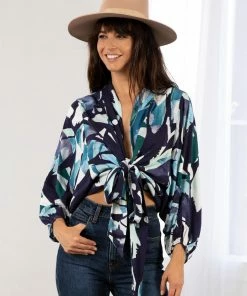 LOVESTITCH RESORT APPAREL Riptide Watercolor Kimono Top 14 LOVESTITCH RESORT APPAREL Riptide Watercolor Kimono Top