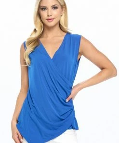 Aryeh Royal Blue Wrap Top RESORT APPAREL