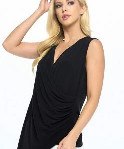 Aryeh Black Wrap Top