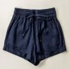 Love Tree Mid-Rise Linen Tie Shorts