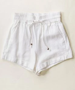 Love Tree LAKE LIFE Mid-Rise Linen Tie Shorts