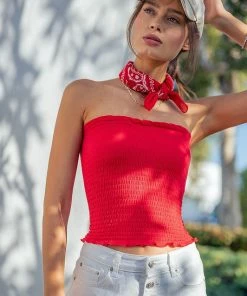 Love Tree RESORT APPAREL Ruffle Tube Top