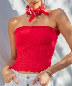 Love Tree RESORT APPAREL Ruffle Tube Top