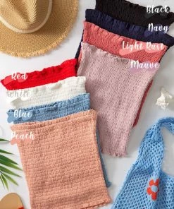 Love Tree Ruffle Tube Top RESORT APPAREL