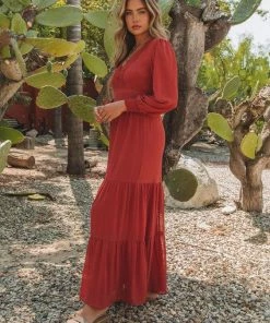 LOVESTITCH Bohemian Long Sleeve Tiered Maxi Dress RESORT APPAREL