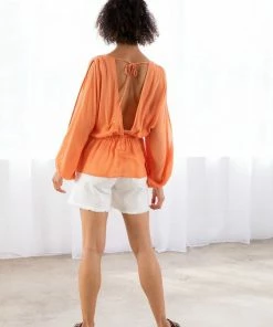 LOVESTITCH Tops Sheer Bohemian Long Sleeve V Neck Blouse